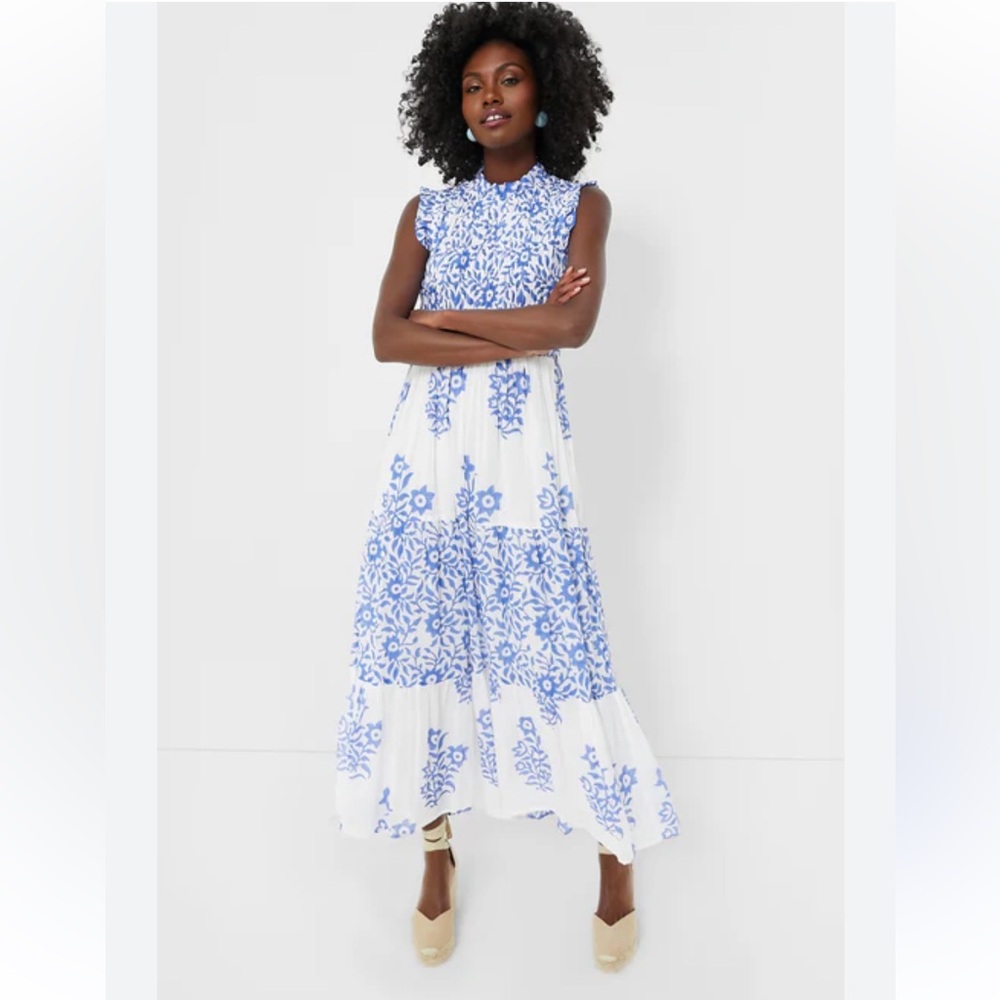 Oliphant Jakarta Sleeveless Smocked Maxi XL